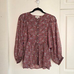 Lucky Brand Floral Boho Blouse – Size M